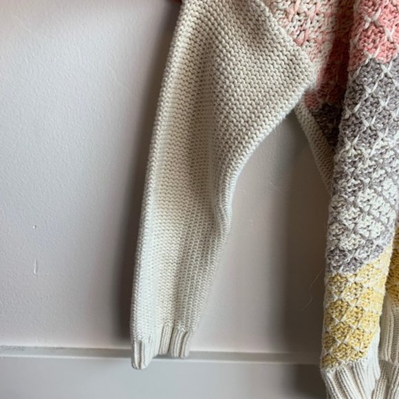 American Eagle Cream and Pastel Striped Sweater - Picture 5 of 5